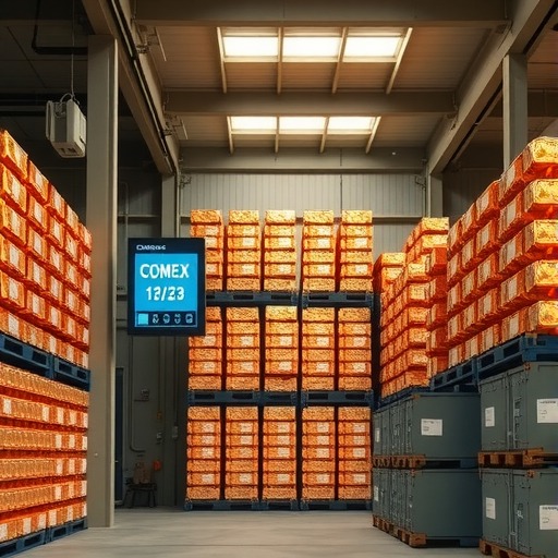 COMEX铜库存环比减少200吨至35494吨(图1)