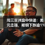 周三亚洲盘中快递:美元走强,期铜下跌逾1%(图3) 周三亚洲盘中快递:美元走强,期铜下跌逾1%(图3)