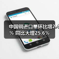 中国铜进口量环比增2.4% 同比大增25.6%(图4) 中国铜进口量环比增2.4% 同比大增25.6%(图4)