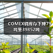 COMEX铜库存下降79吨至39852吨（图1）