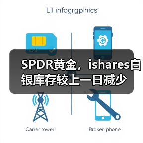 SPDR黄金，ishares白银库存较上一日减少（图2）