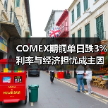 COMEX期铜单日跌3% 利率与经济担忧成主因（图1）